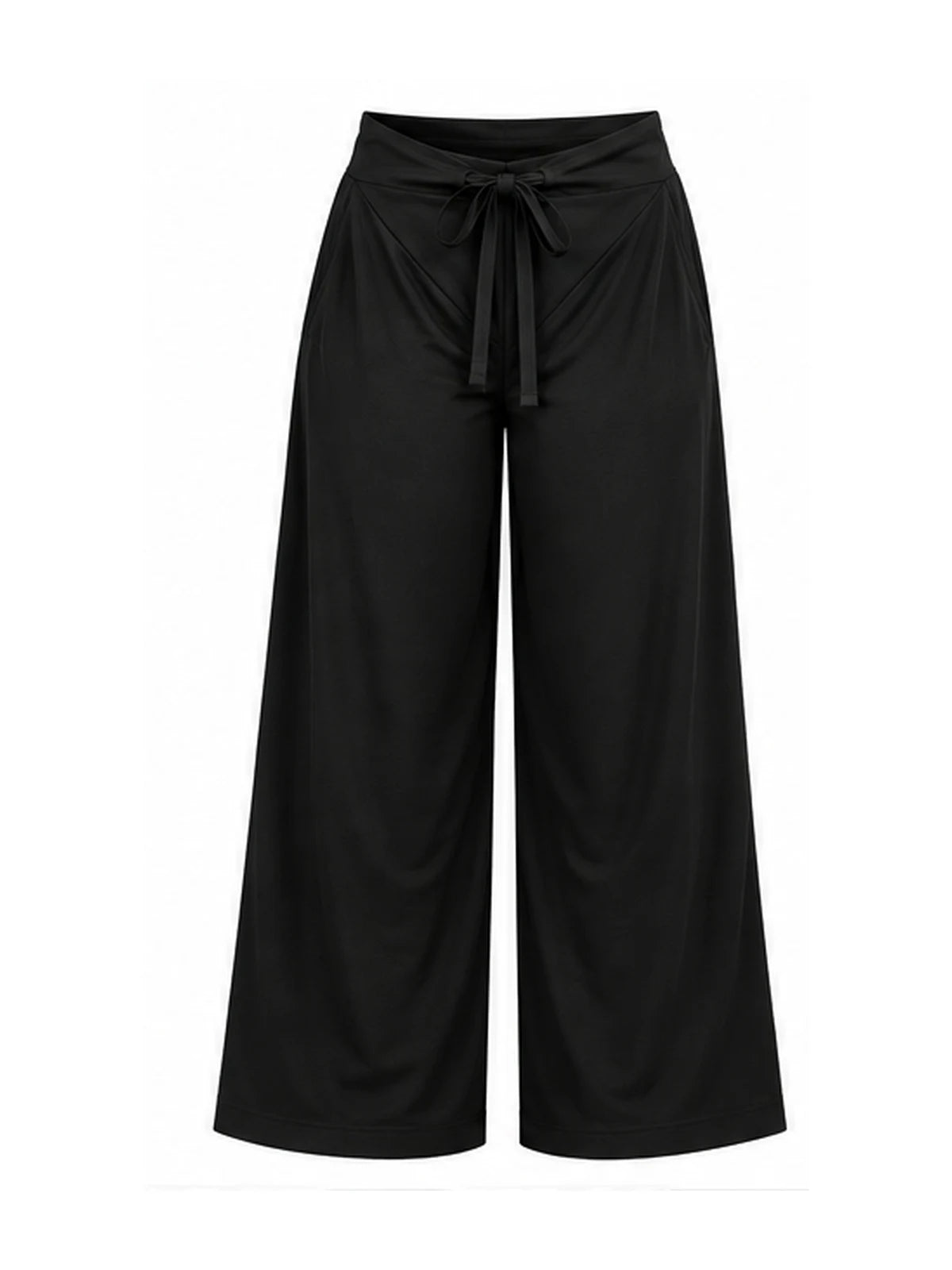 Sample black palazzo styled with a white tank